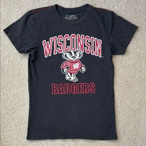 Campus Heritage Wisconsin Badgers Woman’s Tee - Dark Gray